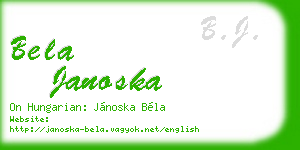 bela janoska business card